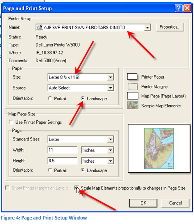 Figure 4: Page and Print Setup Window