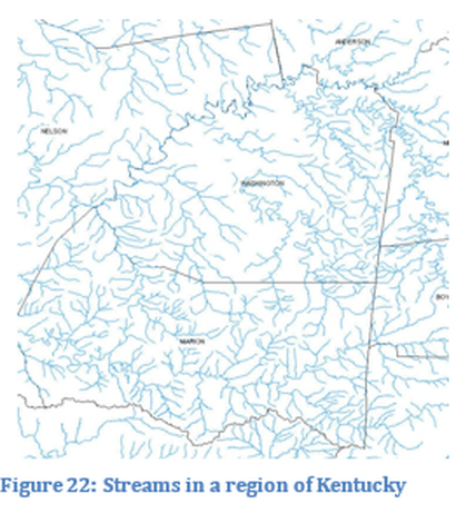 Figure 22: Streams in a region of Kentucky