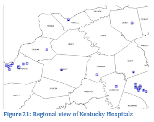 Figure 21: Regional view of Kentucky Hospitals