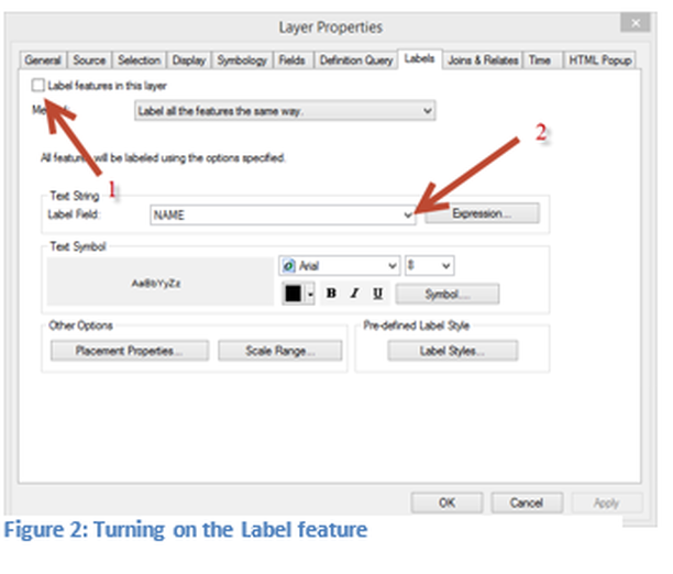 Figure 2: Turning on the Label feature