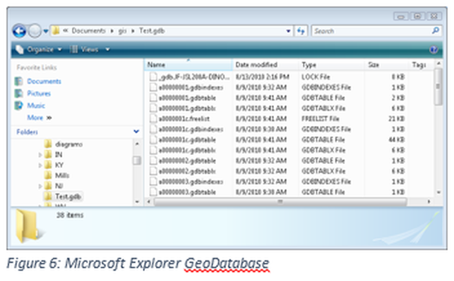 Figure 6: Microsoft Explorer GeoDatabase