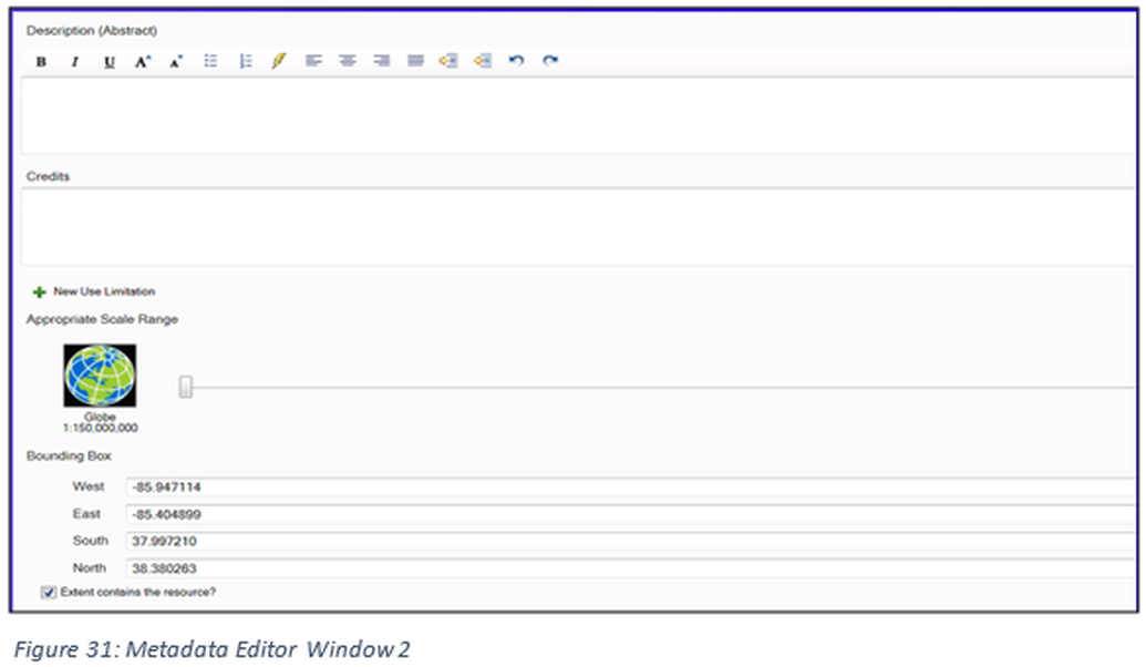 Figure 31: Metadata Editor Window 2