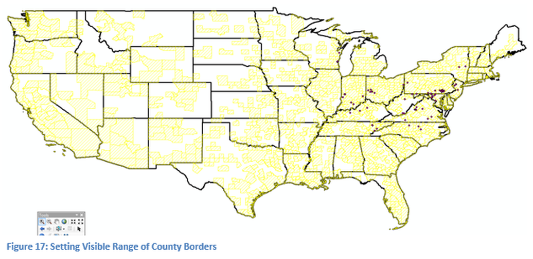Figure 17: Setting Visible Range of County Borders