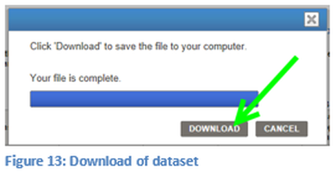 Figure 13: Download of dataset