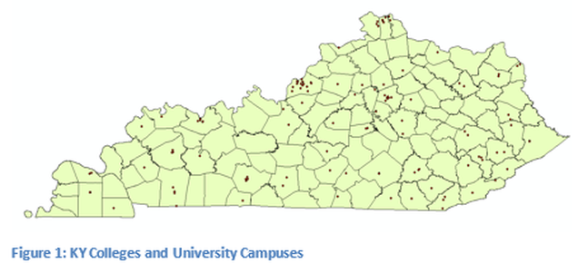 Figure 1: KY Colleges and University Campuses