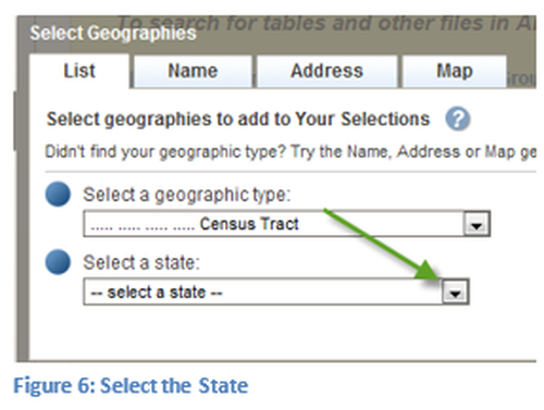 Figure 6: Select the State